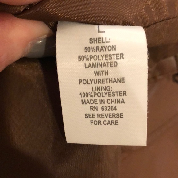 Camel Faux Leather Jacket - Picture 7 of 7